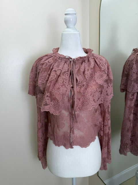 Dusty rose lace top