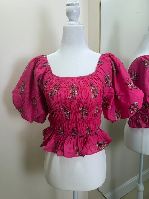 Hot pink peplum top