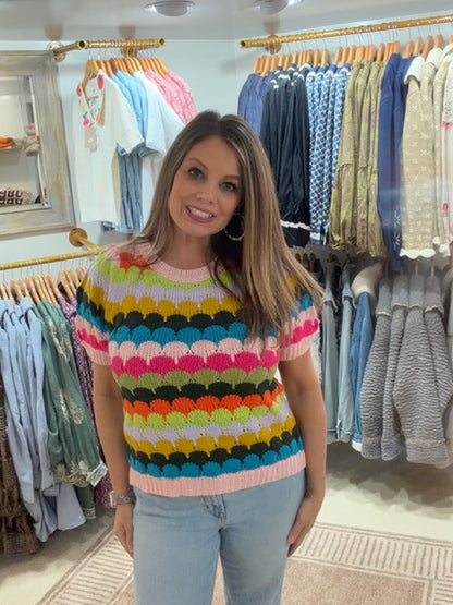 Multi color sweater top