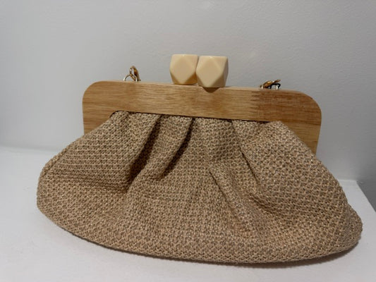 beach canvas clutch