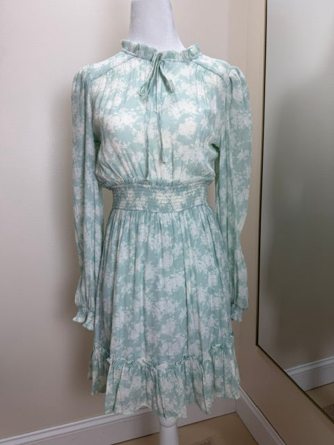 Mint green floral mini dress